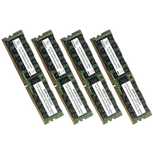 Broonbee Server Arbeitsspeicher | 256 GB (4X 64 GB) DDR4 2400 MHz RAM | LRDIMM ECC REG | PC4-19200T-L CL17 | Memory Upgrade für Supermicro 6038R-E1CR16H von Broonbee