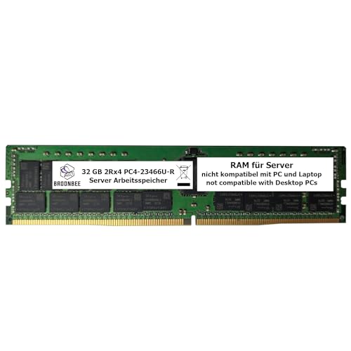 Broonbee Server Arbeitsspeicher | 32 GB DDR4 2933 MHz RAM | Memory Upgrade für Supermicro X11SRL-F X11SRM-F X11SRM-VF | LRDIMM ECC REG | PC4-23466U-R CL21 von Broonbee