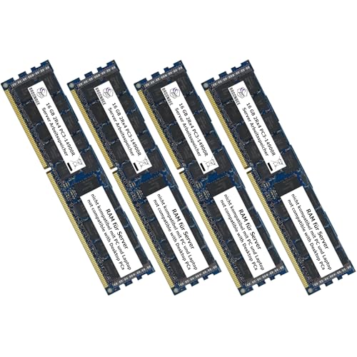 Broonbee Server Arbeitsspeicher | 64 GB (4X 16 GB) DDR3 1866 MHz RAM | Memory Upgrade für Supermicro 2027R-E1R24N | RDIMM ECC REG | PC3-14900R CL13 von Broonbee