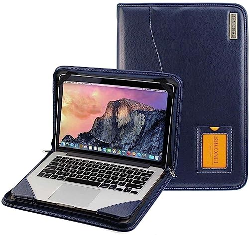 Broonel - Contour Series - Blau Leder Laptop Fall/Hülse - Kompatibel mit dem HP Spectre x360 14-ef2018na Convertible OLED Laptop von Broonel