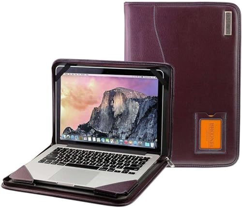 Broonel - Contour Series - Lila Leder Laptop Fall/Hülse - Kompatibel mit dem Acer Chromebook CB515-1HT-P78M Touch Laptop 15, 6" von Broonel