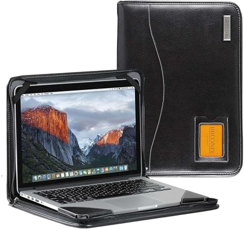 Broonel - Contour Series - Schwarz Leder Laptop Fall/Hülse - Kompatibel mit dem HP EliteBook x360 830 G6 13.3" von Broonel