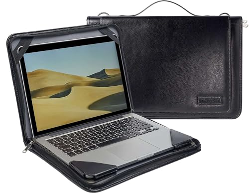 Broonel - Laptop Schultertasche Aus Schwarz Leder - kompatibel mit dem Acer Swift Edge Ultra-thin Laptop | SFA16-41 16" von Broonel