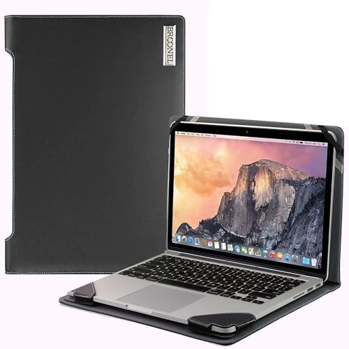 Broonel - Profile Series - Schwarz Leder Laptop Fall/Hülle - Kompatibel mit dem Acer Aspire 3 A315-24 15.6-Zoll Laptop von Broonel