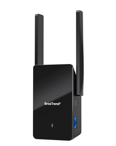 BrosTrend AX1500 WiFi 6 WLAN Verstärker Dualband 1201Mbit/s 5GHz & 300Mbit/s 2.4GHz, WLAN Repeater Gigabit LAN Port, Internet Verstärker Kompatibel zu allen WLAN Routern (Nicht für Telekom Magenta-TV) von BrosTrend