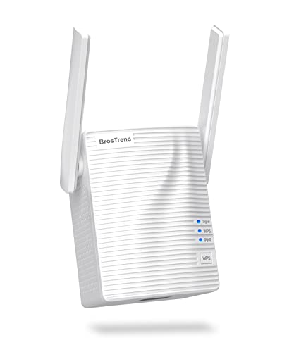 BrosTrend WLAN Verstärker/Repeater AC1200, Dual WLAN, 867 Mbit/s 5 GHz und 300 Mbit/s 2,4 GHz, 1 Ethernet Anschluss, WLAN Brücke, kompatibel mit Allen Geräten mit WLAN(Nicht kompatibel mit Magenta TV) von BrosTrend