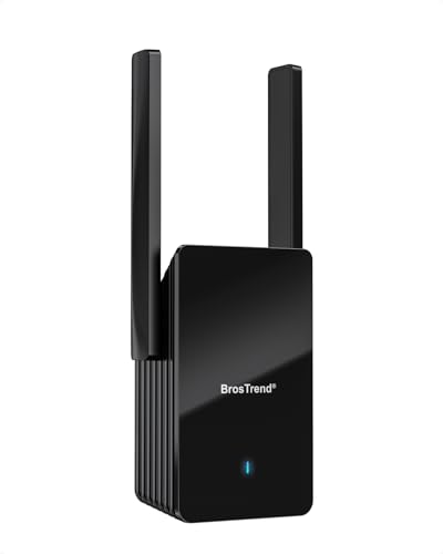 BrosTrend WiFi 6 AX3000 WLAN Verstärker, Internet Verstärker Gigabit Port, DualBand 2402Mbit/s 5GHz & 574Mbit/s 2.4GHz, WLAN Repeater mit LAN Anschluss für Allen WLAN Routern (Nicht für Magenta-TV) von BrosTrend