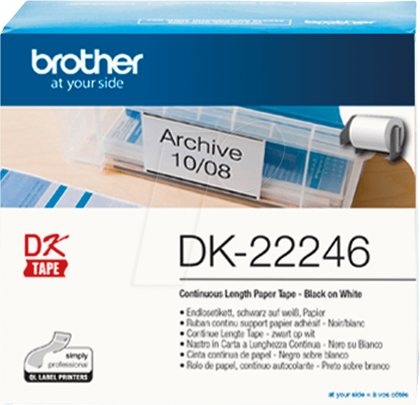 BRO DK22246 - Endlosetiketten (Papier), 103 mm breit von Brother