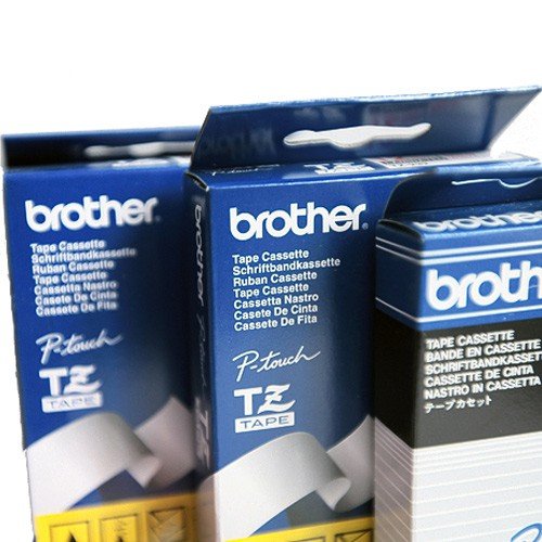 Beschriftungsband für Brother P-Touch 3000, Schwarz auf Weiss, 12 mm, Schriftband-Kassette für PTouch 3000, 12mm breit, 7,7mtr. von Brother
