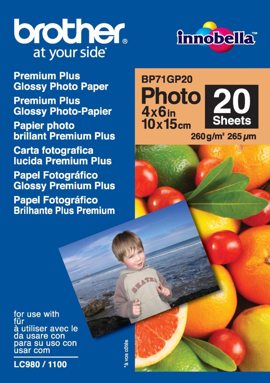 Brother BP - Fotopapier, glänzend - 100 x 150 mm - 20 Blatt - für DCP J132, J... von Brother
