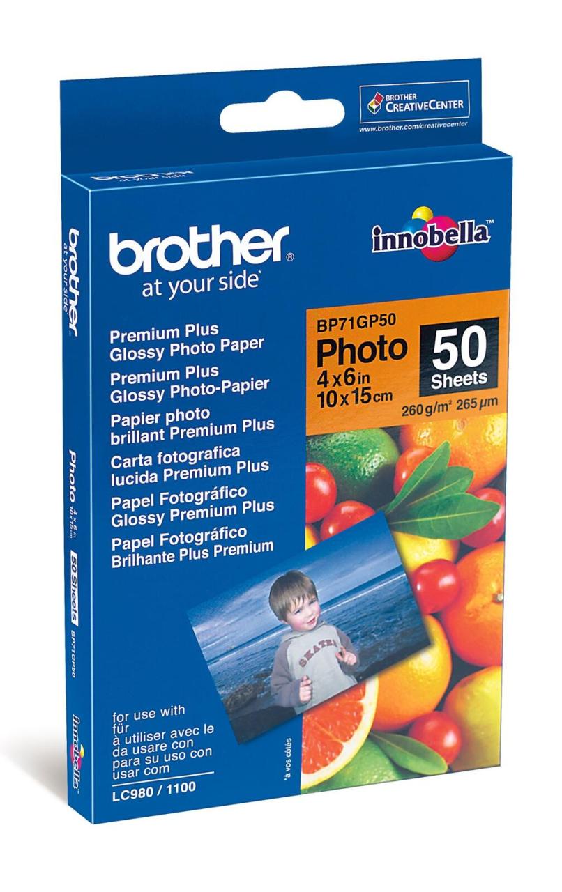 Brother BP - Fotopapier, glänzend - 100 x 150 mm - 50 Blatt - für DCP J132, J... von Brother