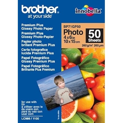 Brother BP71GP50 Fotopapier-A6, Paket mit 50 Blatt, 260 g/qm von Brother