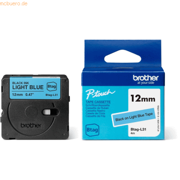 Brother Brother Schriftband BTAG-L31 Schwarz auf Hellblau 12 mm x 4 m Brother Brother Schriftband BTAG-L31 Schwarz auf Hellblau 12 mm x 4 m von Brother