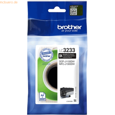 Brother Brother Tintenpatrone LC-3233BK Schwarz (ca. 3000 Seiten) von Brother