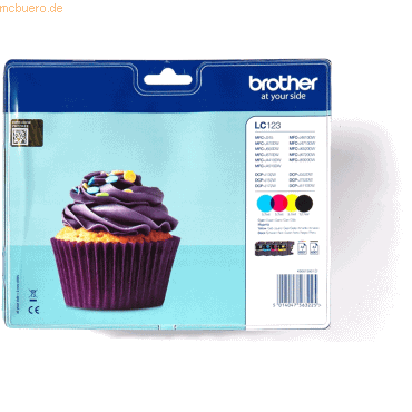 Brother Brother Tintenpatronen LC-123 Multipack (je 1x BK/M/C/Y) von Brother