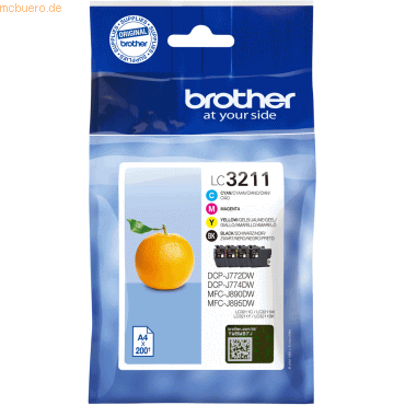 Brother Brother Tintenpatronen LC-3211 Multipack (je 1x BK/M/C/Y) von Brother