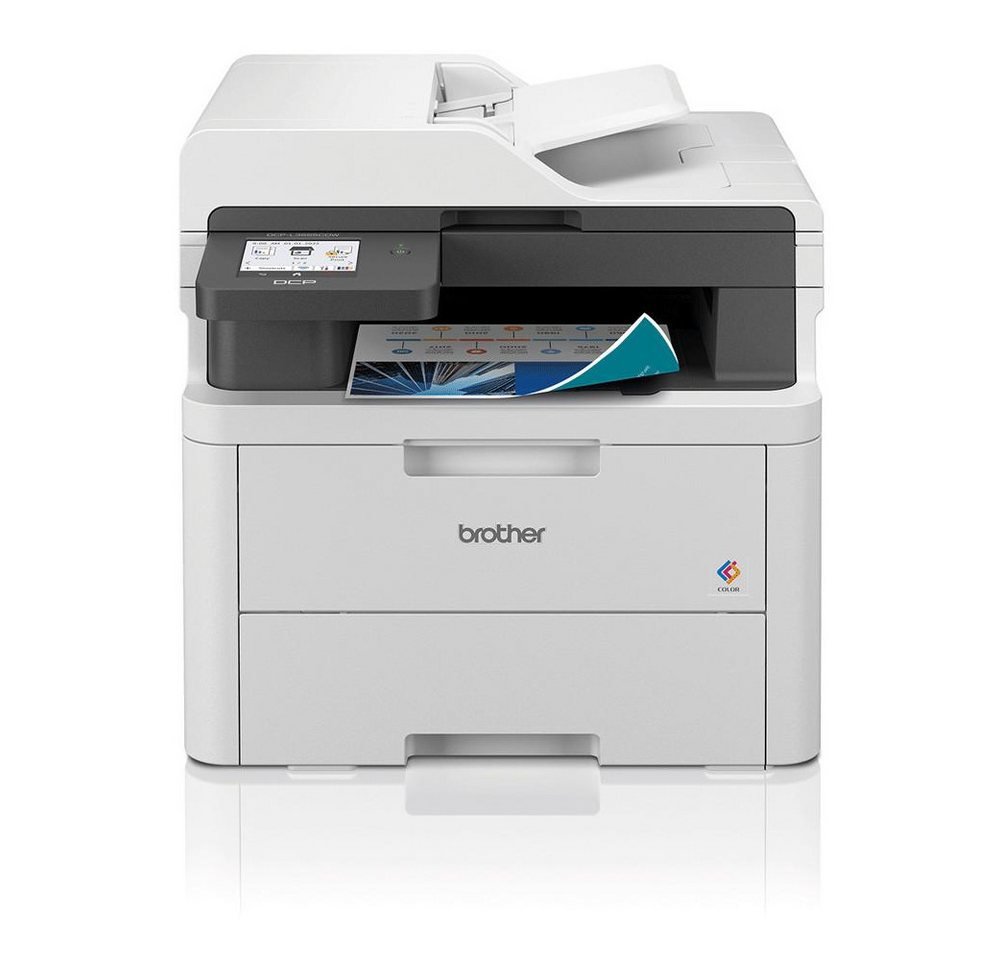 Brother DCP-L3555CDW 3-in-1 Farb-LED-Multifunktionsdrucker, Weiß Multifunktionsdrucker von Brother