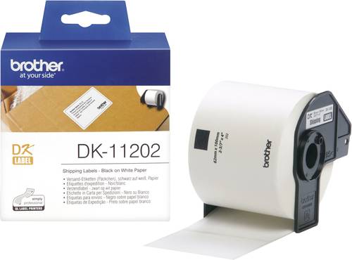 Brother DK-11202 Etiketten Rolle 62 x 100mm Papier Weiß 300 St. Permanent haftend DK11202 Versand-E Brother DK-11202 Etiketten Rolle 62 x 100mm Papier Weiß 300 St. Permanent haftend DK11202 Versand-E von Brother