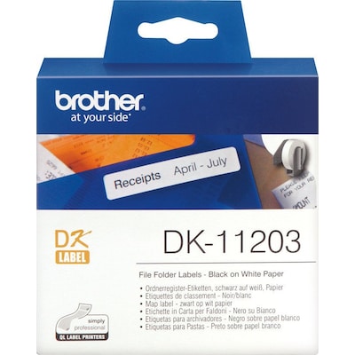 Brother DK-11203 Einzeletiketten – schwarz auf weiß, 300 Stk., 17x 87 mm von Brother