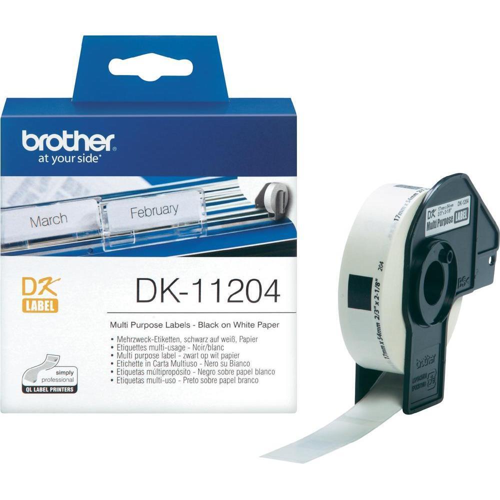 Brother DK-11204 Einzeletiketten - 17 x 54 mm (400 Etiketten) von Brother