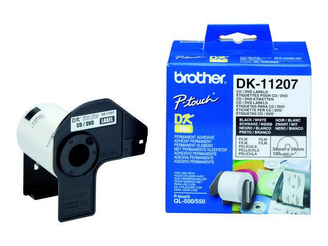 Brother DK-11207 - CD/DVD Etiketten - Rolle 100 Stück von Brother