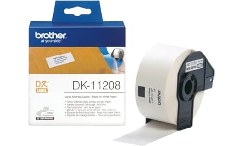 Brother DK-11208 Adress-Etiketten, Weiß, 38 x 90 mm von Brother