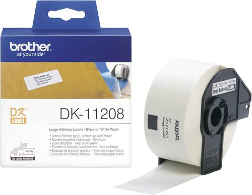 Brother DK-11208 Etiketten Rolle 39 x 90mm Papier Weiß 400 St. Permanent haftend DK11208 Adress-Eti von Brother