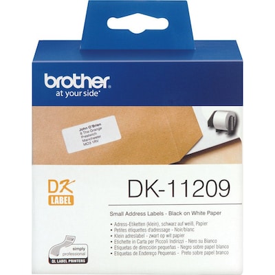 Brother DK-11209 Einzeletiketten (Papier) – 62 x 29 mm, 800 Stück pro Rolle von Brother