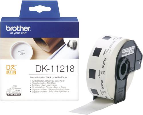 Brother DK-11218 Etiketten Rolle Ø 24mm Papier Weiß 1000 St. Permanent haftend DK11218 Universal-E von Brother