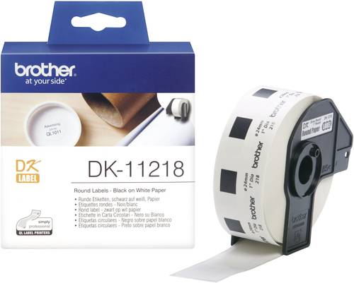 Brother DK-11218 Etiketten Rolle Ø 24mm Papier Weiß 1000 St. Permanent haftend DK11218 Universal-E Brother DK-11218 Etiketten Rolle Ø 24mm Papier Weiß 1000 St. Permanent haftend DK11218 Universal-E von Brother