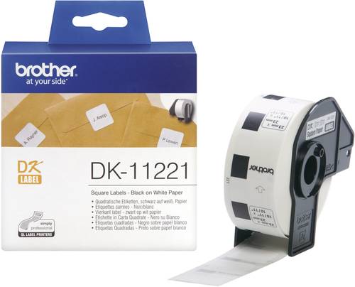 Brother DK-11221 Etiketten Rolle 23 x 23mm Papier Weiß 1000 St. Permanent haftend DK11221 Universal von Brother
