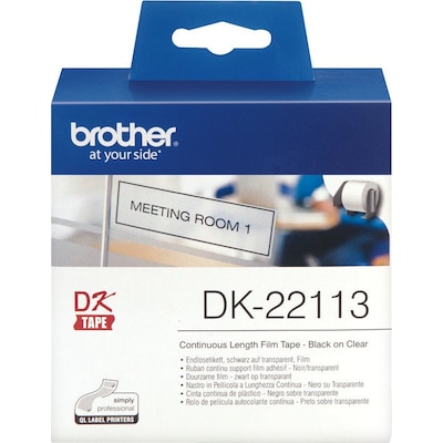 Brother DK-22113 Endlosetiketten (Film) – transparent, 62 mm x 15,24 m von Brother