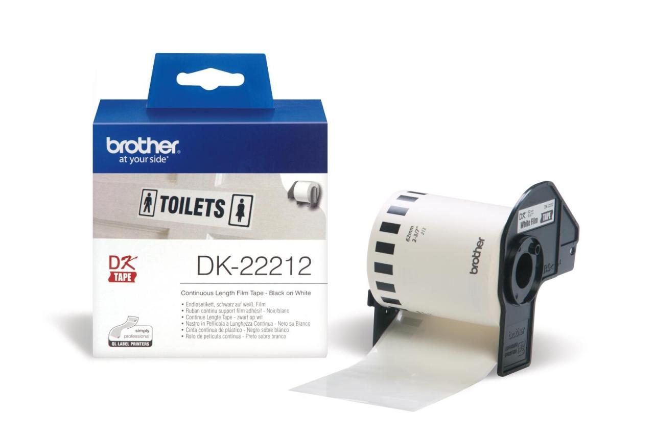Brother DK-22212 - Permanentklebeband - weiß - Rolle (6,2 cm x 15,2 m) - für ... von Brother