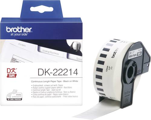 Brother DK-22214 Etiketten Rolle 12mm x 30.48m Papier Weiß 1 St. Permanent haftend DK22214 Universa von Brother