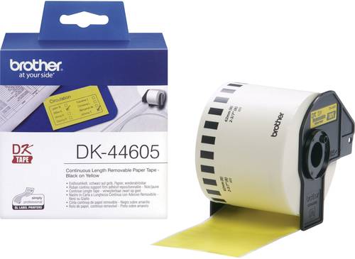 Brother DK-44605 Etiketten Rolle 62mm x 30.48m Papier Gelb 1 St. Wiederablösbar DK44605 Universal-E von Brother