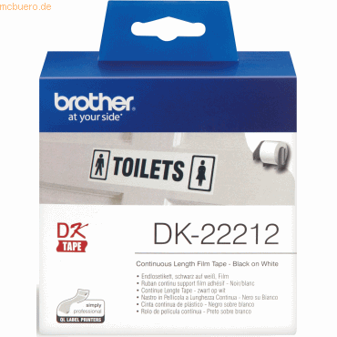Brother DK-Endlos-Etiketten 62mm x 15,24m Folie weiß Brother DK-Endlos-Etiketten 62mm x 15,24m Folie weiß von Brother