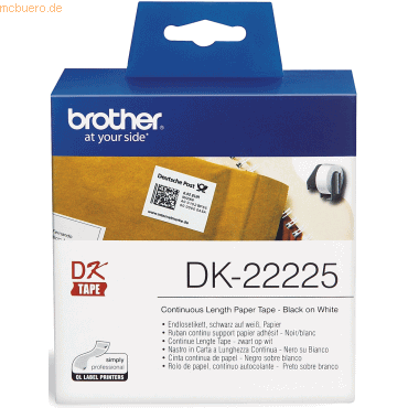 Brother DK-Endlosetiketten 38mmx30,48m Papier weiß Brother DK-Endlosetiketten 38mmx30,48m Papier weiß von Brother