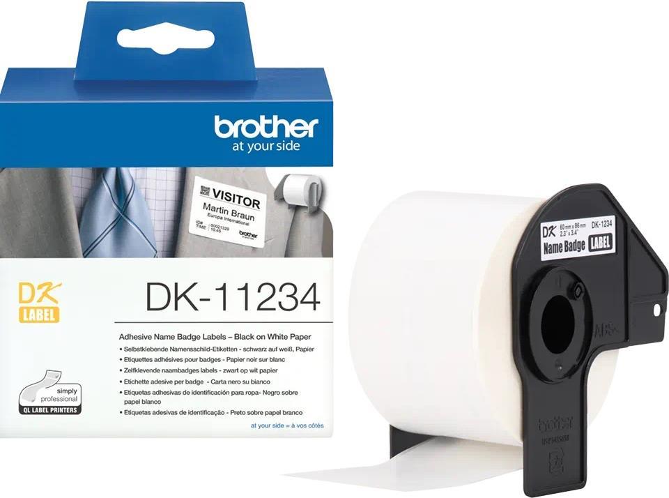 Brother DK11234 - Papier - selbstklebend - Schwarz auf Weiß - 60 x 86 mm 260 Etikett(en) (1 Rolle(n) x 260) gestanzte Etiketten - für Brother QL-1100, QL-1110NWB, QL-600B, QL-600G, QL-600R, QL-800, QL-810W, QL-820NWB von Brother