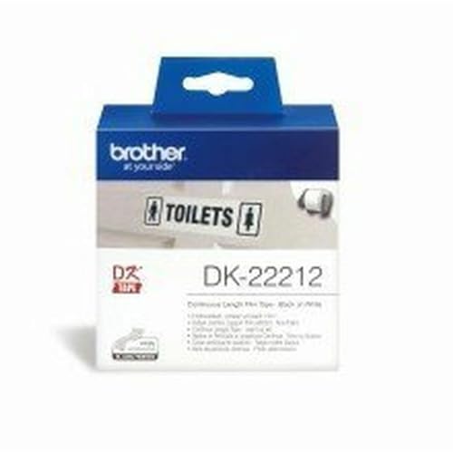 Brother DK22212 DK-22212 Endlos-Etiketten Film, 62 mm x 15,24 m Schwarz,weiß von Brother