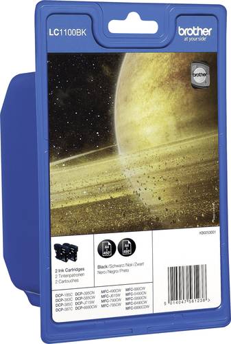 Brother Druckerpatrone LC-1100BK Original 2er-Pack Schwarz LC1100BKBP2DR Brother Druckerpatrone LC-1100BK Original 2er-Pack Schwarz LC1100BKBP2DR von Brother