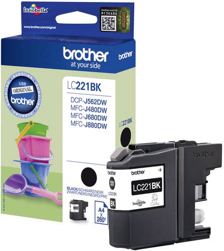 Brother Druckerpatrone LC-221BK Original Schwarz LC221BK von Brother