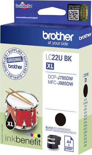 Brother Druckerpatrone LC-22U BK Original Schwarz LC22UBK von Brother