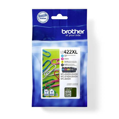 Brother Druckerpatrone LC-422XLVAL Original Kombi-Pack Schwarz, Cyan, Magenta, Gelb LC422XLVAL Brother Druckerpatrone LC-422XLVAL Original Kombi-Pack Schwarz, Cyan, Magenta, Gelb LC422XLVAL von Brother