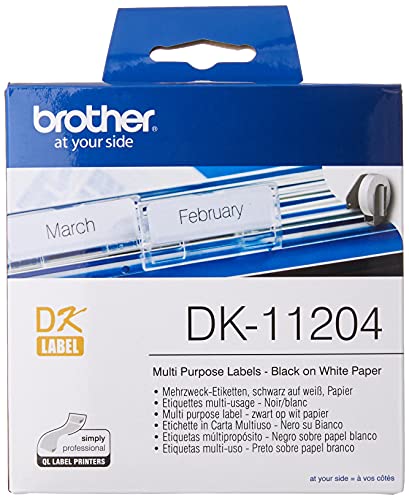 Brother Etiketten vorgeschnittenes Papier DK11204 17 X 54 MM MULTIPROPOSITT 400 Etiketten von Brother