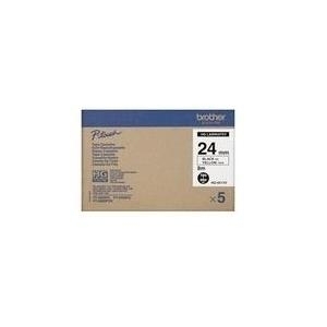 Brother HG651V5 - Laminiertes Band - Schwarz auf Gelb - Rolle (2,4 cm x 8 m) - 5 Rolle(n) (HG651V5) von Brother