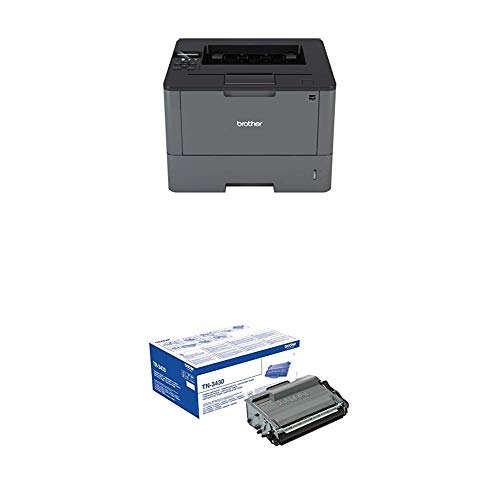 Brother HL-L5100DN Mono-Laserdrucker (A4, 40 Seiten/min, 1200 x 1200 dpi, LAN, Duplex) schwarz + Original Tonerkassette TN-3430 schwarz von Brother