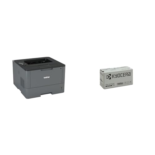 Brother HL-L5100DNG1 Mono-Laserdrucker (A4, 40 Seiten/min, 1200 x 1200 DPI, LAN, Duplex) schwarz & Kyocera TK-5230K Original Toner-Kartusche Schwarz 1T02R90NL0. Für ECOSYS M5521cdn von Brother