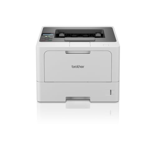 Brother HL-L5210DN Laserdrucker schwarz weiß (A4, 48 Seiten/Min., 1.200x1.200 DPI, LAN, Duplex, 250 Blatt Papierkassette) weiß/grau von Brother