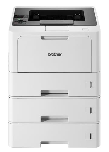 Brother HL-L5210DNTT Laserdrucker schwarz weiß (A4, 48 Seiten/Min., 1.200x1.200 DPI, LAN, Duplex, 3x250 Blatt Papierkassetten) weiß/grau von Brother