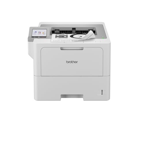 Brother HL-L6410DN Laserdrucker schwarz weiß (A4, 50 Seiten/Min., 1.200x1.200 DPI, LAN, NFC, Duplex, 520 Blatt Papierkassette) weiß/grau von Brother